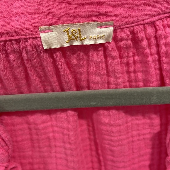 J&L PARIS - WOMENS TOP - SIZE L - PINK 100% COTTON - EXCELLENT CONDITION! - Picture 3 of 4